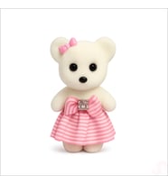 Pembe Kıyafetli Mini Teddy, 10,5cm x 7cm