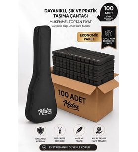 Midex CS-24A-100X Concert Ukulele Çantası 100'lü Paket Kaliteli Siyah Kılıf (100 Adet)
