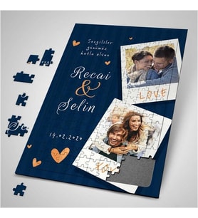 Sevgiliye Sürpriz 2 Fotoğraflı 240 Parça Kişiye Özel Puzzle