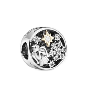 Nur Silver Melek Detay Yuvarlak Gümüş Charm NUR-BL00116