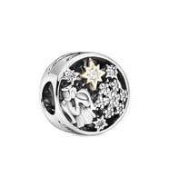 Nur Silver Melek Detay Yuvarlak Gümüş Charm NUR-BL00116