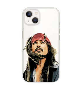 Iphone 14 Uyumlu Jack Sparrow Tasarımlı Şeffaf Telefon Kılıfı