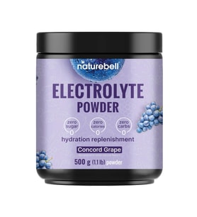 NatureBell Electrolytes Powder No Sugar, 500g (76 Servings)  Keto Fast Hydration Powder (Renksiz)