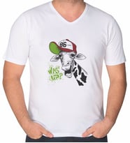 BK Gift Kişiye Özel İsimli V Yaka Tişört-33 (Beyaz)