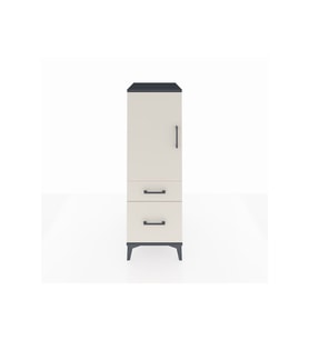 Kronos Dolap 2 Raflı 2 Çekmeceli Tek Kapaklı 44x59x134 Antrasit-Aytaşı