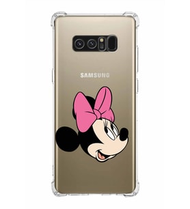 Samsung Galaxy Note8  Köşe Korumalı Antişok Kapak Minnie Mouse Tasarımlı Şeffaf  Kılıf