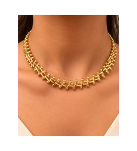 Gold Ritim Top Detaylı Kolye & Bileklik Seti