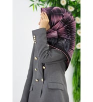 Vissona Soğan Kabuğu - 1 Karma Desen Tivil İpek Eşarp DGN 52012 - 35522
