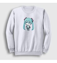 Presmono Unisex Beyaz Hatsune Miku Chibi Anime Sweatshirt 538148tt (Beyaz)