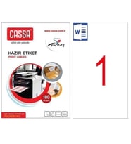 CASSA LASER ETİKET 210x297mm 1x100 100 ADET