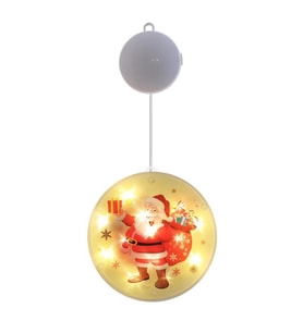 Noel Baba Yılbaşı Işığı, Noel Perde Pencere Dekorasyonu Led Aydınlatma, Cama Asılan Led (Sarı)