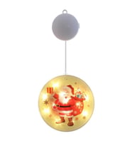 Noel Baba Yılbaşı Işığı, Noel Perde Pencere Dekorasyonu Led Aydınlatma, Cama Asılan Led (Sarı)