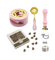 Davetiye Mum Mühürü Uygulama Seti Pembe Renk 908 Barış Güvercini