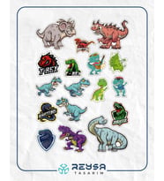 Dino Dinazro Sticker Set-1 9 Parça Telefon, Tablet, Defter, Laptop Sticker