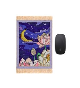 Bursa İpek Saks Gece Dekoratif Küçük Halı Mousepad