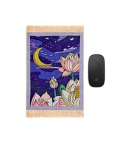 Bursa İpek Saks Gece Dekoratif Küçük Halı Mousepad