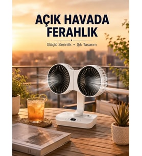 Northcity Çift Başlıklı Masa ve Duvara Monte Edilebilir Vantilatör - Çok Yönlü Tasarım