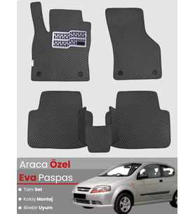 CHEVROLET KALOS (2005-2011) Uyumlu EVA Paspas Tam Set–Araca Özel,Su Geçirmez,Kolay Montaj
