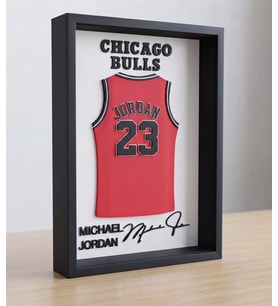 Riva Self Michael Jordan Chicago Bulls 3D Duvar Tablosu - 23 Numara İmzalı Dekoratif Çerçeve