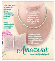Amazonit Taşı Doğal Taş Kolye-Bileklik Takımı-6MM Turkuaz TS004