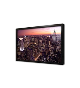 New York Gece Çerçeveli Cam Tablo