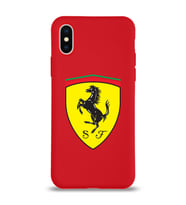 Apple iPhone XS Uyumlu Lansman Kılıf Ferrari Tasarımlı Altı Kapalı İçi Kadife Kaplı  Kapak (Şeffaf)