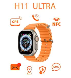 H11 Ultra Plus Akıllı Saat 49mm Menü Pusula 3 Kordonlu Nfc Siri Oyun Modu Kadran Kilidi