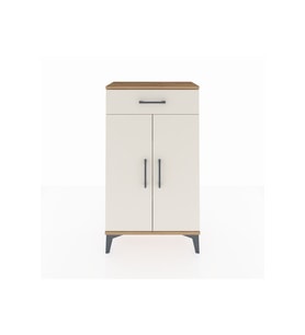 Arges Komodin 2 Raflı Tek Çekmeceli 2 Kapaklı 60x30x106 Çam-Aytaşı