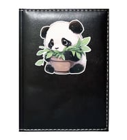 PROMOSYON DENİZİ  SEVİMLİ PANDA 1 GÖRSELLİ SİYAH RUHSAT KABI