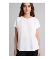 Defacto Basic Ekru Kadın T-Shirt H1452AX/ER105