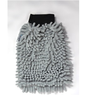 (1 Adet) Mikrofiber Şönil Oto Temizlik ve Kurulama Eldiveni 16X24 Cm. Gri