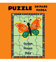 Pazil Bi Kurdî Gulan Mayıs Ayı - Kürtçe Puzzle Yapboz (24 Pare/Parça - A5) (Çok Renkli)