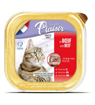 Plaisir Pate 100Gr Sığır Etli 24Adet Yaş Kedi Maması