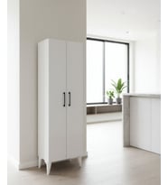 ARUAT 6 Raf'lı Mutfak & Banyo Çok Amaçlı Kulanılabilen Kapaklı Dolap (Parlak Beyaz)