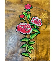 ÜTÜ İLE YAPIŞAN ÇİÇEK DEMETİ ARMA DİKİŞ GİYİM APLİKE 36X18 CM