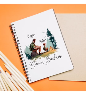 Canım Babam Baba & Oğul Tasarımlı Kişiye Özel Defter