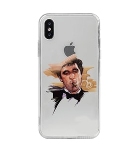 Iphone X / Xs Uyumlu Tony Montana Scarface Desenli Şeffaf Telefon Kılıfı