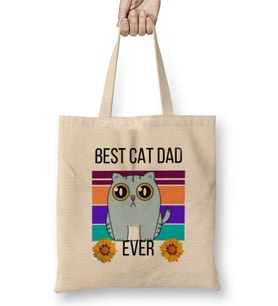Funny BEST CAT DAD Dad Fathers Day Gift 2021 Bez Çanta Uzun Saplı