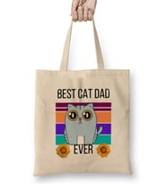 Funny BEST CAT DAD Dad Fathers Day Gift 2021 Bez Çanta Uzun Saplı