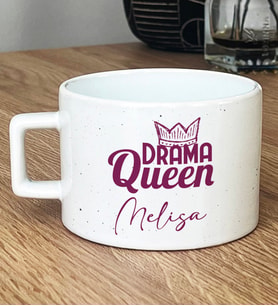 Kişiye Özel Drama Queen Hediye Lüks Fincan Sevgiliye Arkadaşa Hediye (Beyaz)