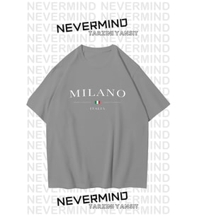 Unisex Baskılı Oversize %100 Pamuk T-shirt (Antrasit)