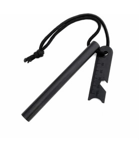 Valkyrie 10cm Boy 1cm En Full Magnezyum Ateş Başlatıcı Bar - %100 Katkısız Alüminyum İçermez Fire Starter Siyah