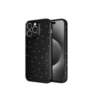 Apple iPhone 15 Pro Uyumlu Kılıf Kamera Korumalı Simli Lüks Zore Koton Kapak (Siyah)