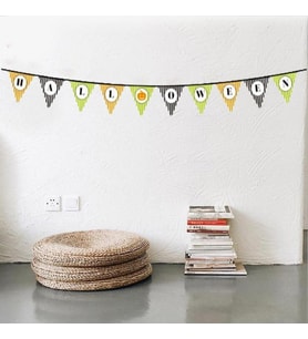 Cadılar Bayramı Kabak Temalı Halloween Yazılı Banner Süs Flama 3 Metre
