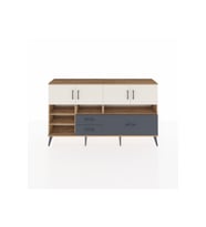 Arges Konsol 8 Raflı 3 Çekmeceli 4 Kapaklı 176x30x99 Çam-Aytaşı/Antrasit