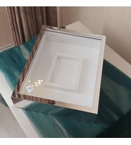 30x40 Cm Gümüş Pleksi Kaplı Fotoğraf Bölümlü Anı Çerçevesi! İsimsiz Ledli! Ayna Çerçeve!(Fotoğraf Hediye)
