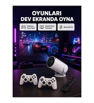 4K Wi-Fi 6 Projeksiyon Cihazı, 10.000+ Oyun Desteği ve Çoklu Girişler