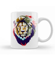Lion Head Artwork Kupa Bardak Porselen
