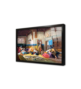 Osmanlı Devleti Harem Odasında Ki İnsanlar Çerçeveli Cam Tablo