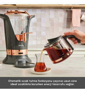 Karaca Maxiva 1651 Elektrikli Semaver 35 Çay Bardağı Kapasiteli Antrasit